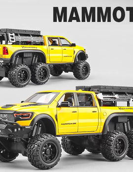 1:24 Mammoth F-150 Raptor Diecast Alloy Model Toy Car Doors Opened Sound Light Pull Back Miniature Vehice Adult Boy Fashion Gift