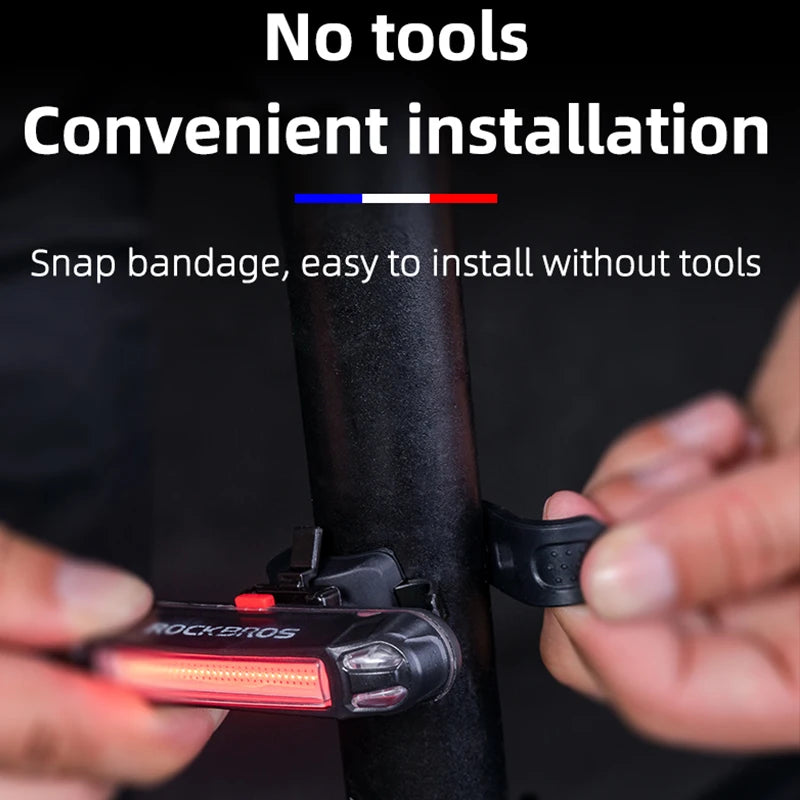 Bicycle Rear Light 500mAH USB Rechargable LED Lamp Bike Tail Light Warning Seatpost Riding Cycling Taillight