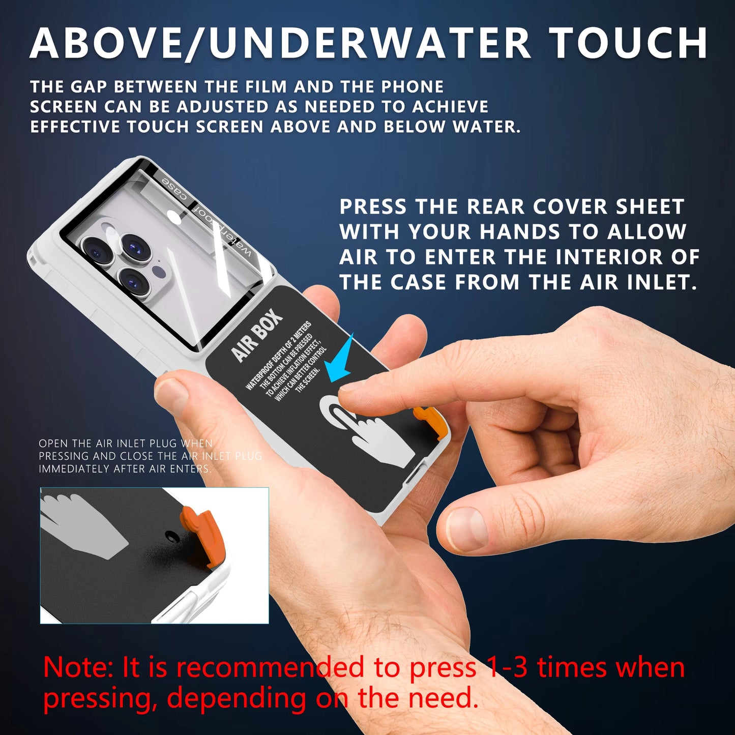 Waterproof Phone Case, New, Transparent, Universal, Underwater Touch Screen, Dust and Drop Protection, IP68, 6.9"