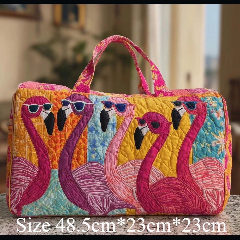 3D Quilted Travel Tote Bag Animal Print Bear Flamingo Peacock Llama Lion Boho Art Tote for Men Women Weekend Beach Trip Bags