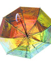 Light Luxury Transparent Rainbow Laser Color Changing Windproof Long Handle Umbrellas Reinforced Sun Rain Gear