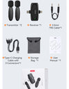 3-in-1 Wireless Lavalier Microphone for iPhone Android PC Computer Camera Real-time Monitoring  Noise Reduction Mic