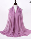 Muslim Chiffon Hijab Women Bubble Chiffon Scarf For Women Ladies Veil Muslim Islam Solid Color Malaysia Wrap Scarves