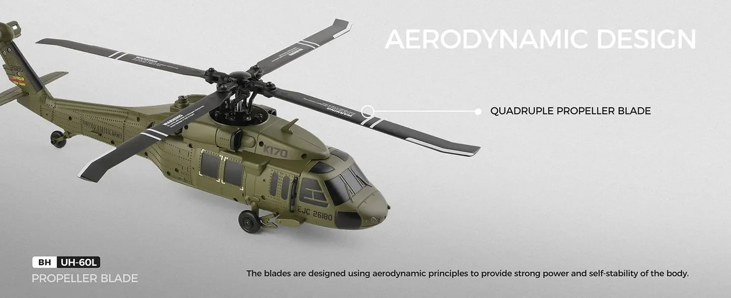 Realistic Four Channel Remote Control Military Helicopter With Brushless Motor