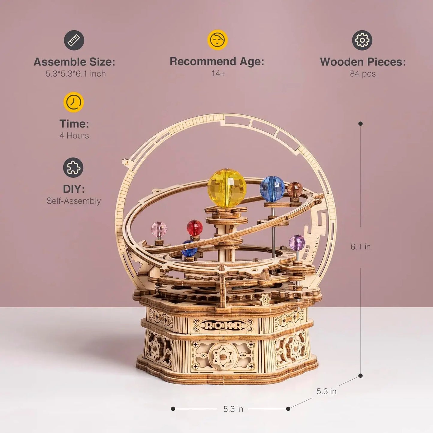 3D Wooden Puzzles Model Kit Rotating Starry Night Kit Romantic Carousel kit Secret Garden kit Control Tower