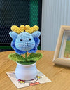 3 Pcs Handmade Crochet Dragon Flower Pot Home Room Decoration Finished Wool Knitting Office Desktop Ornament Christmas Birthday Gifts
