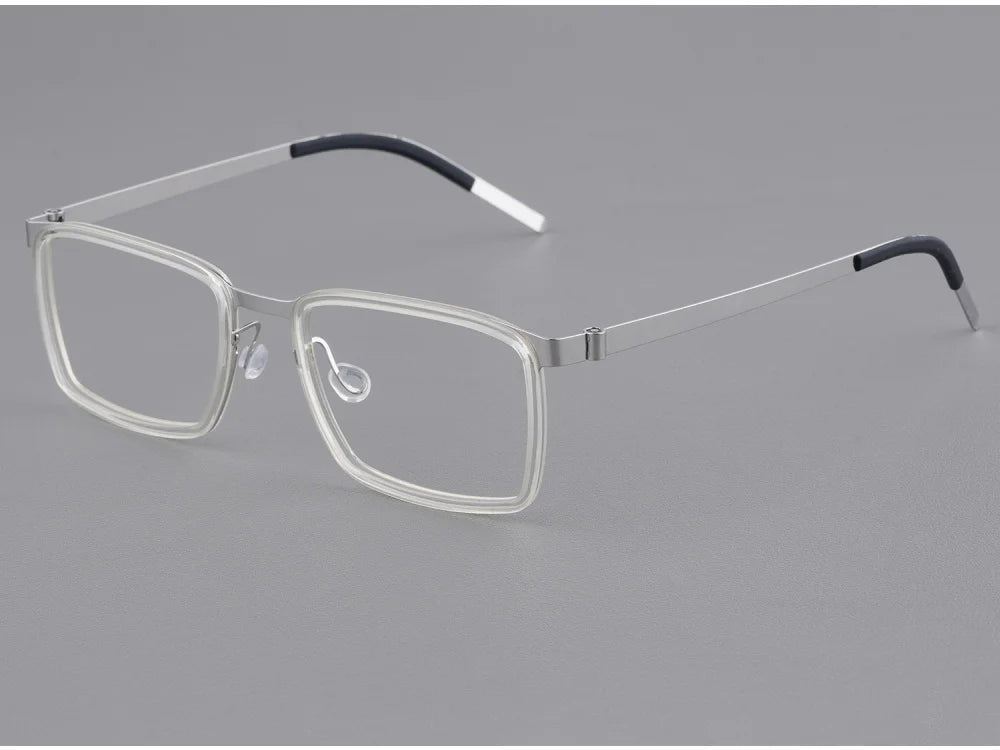 Rectangle Titanium Screwless Business Eyeglasses Frame