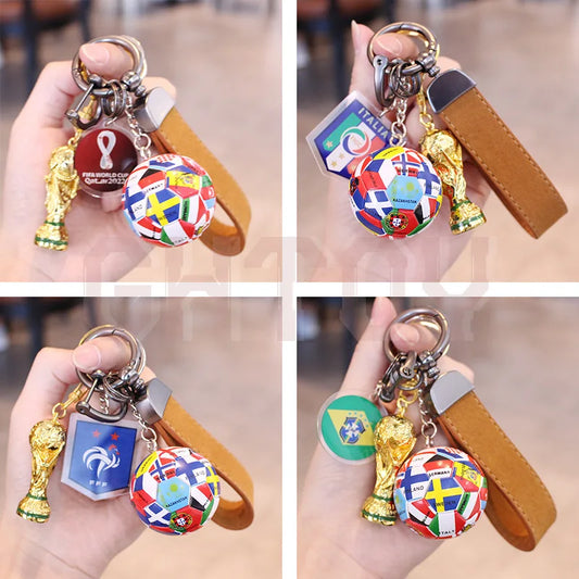 2026 Football Trophy Car Keychain Soccer Fan Bag Charm Souvenir