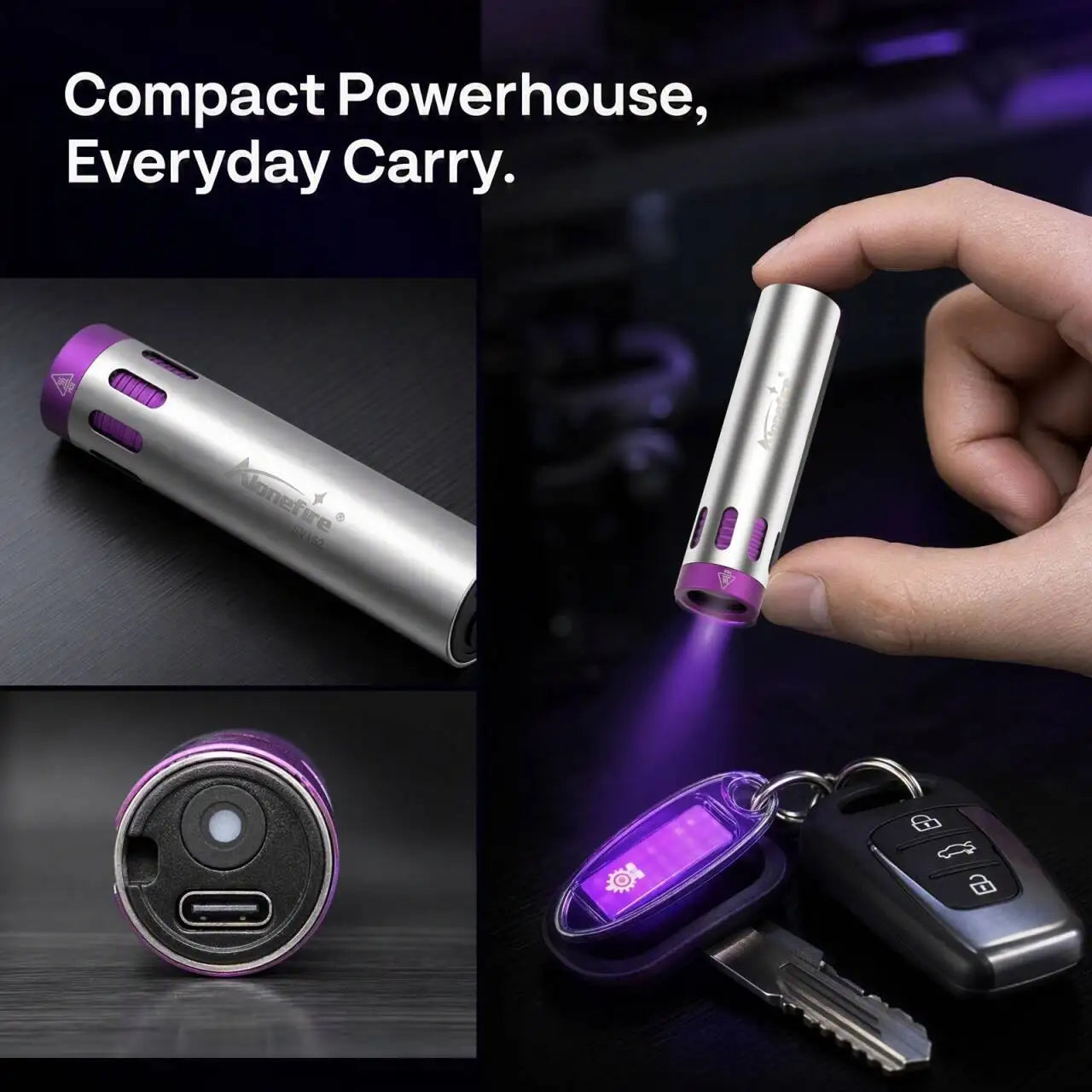 10W 365nm Dual Core UV Rechargeable Blacklight Flashlight