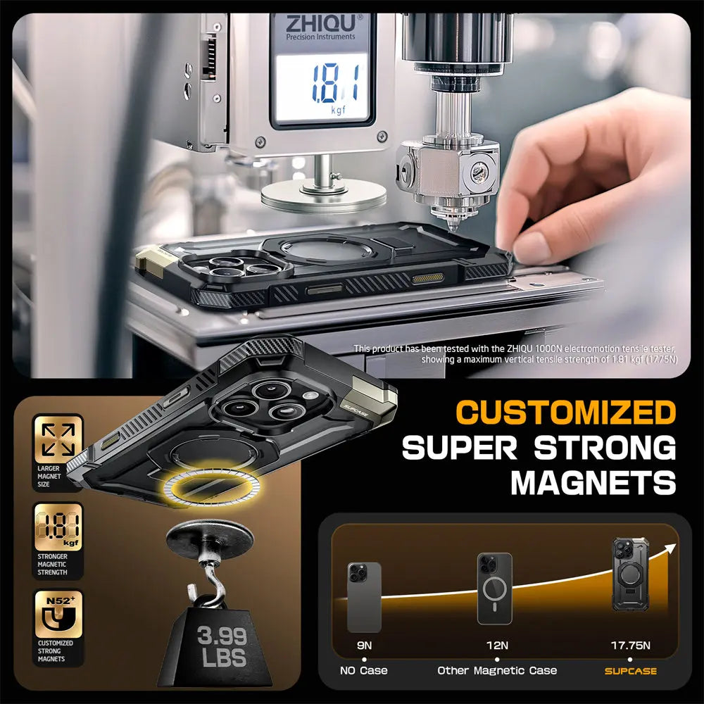 For iPhone 16 Pro Max Case with Camera Control Capture Button UB Grip Heavy Duty Rugged  Phone Case with Stand