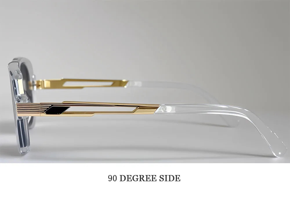 Square Metal Frame Sunglasses With UV400 Protection