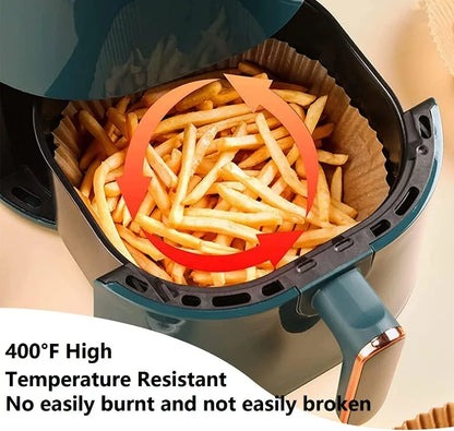 100/50pcs Disposable Lines Air Fryer Paper Non-Stick Oil Airfryer Baking Papers Round Cooking Trays Mats Kitchen Accessories