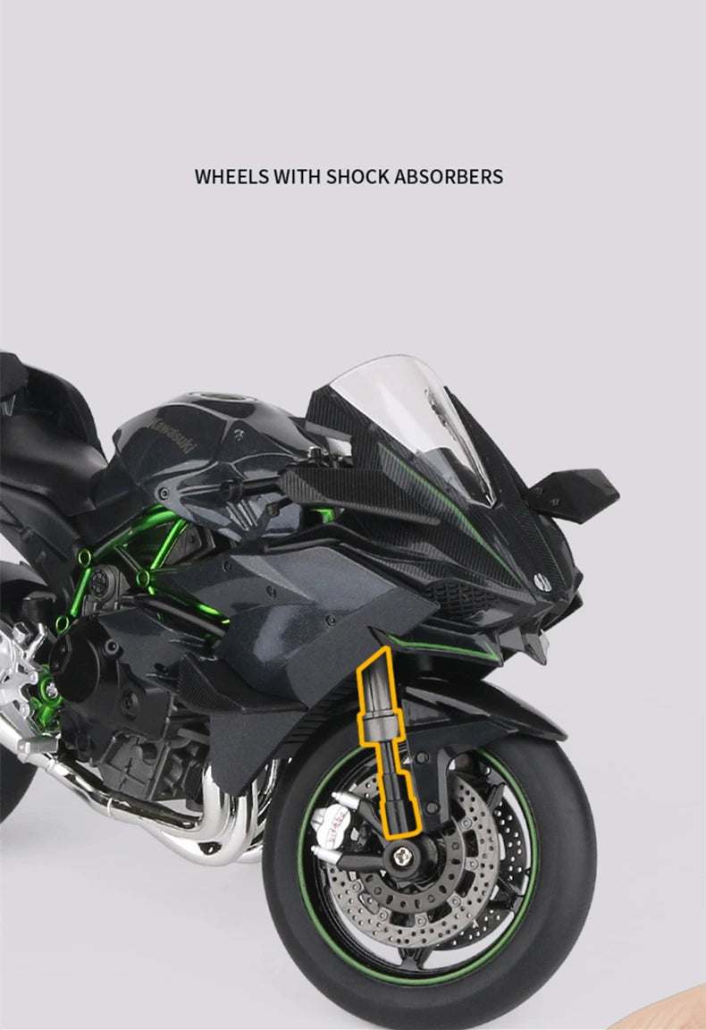 Diecast H2 H2R Racing Motorcycle Model 1 to 9 Scale