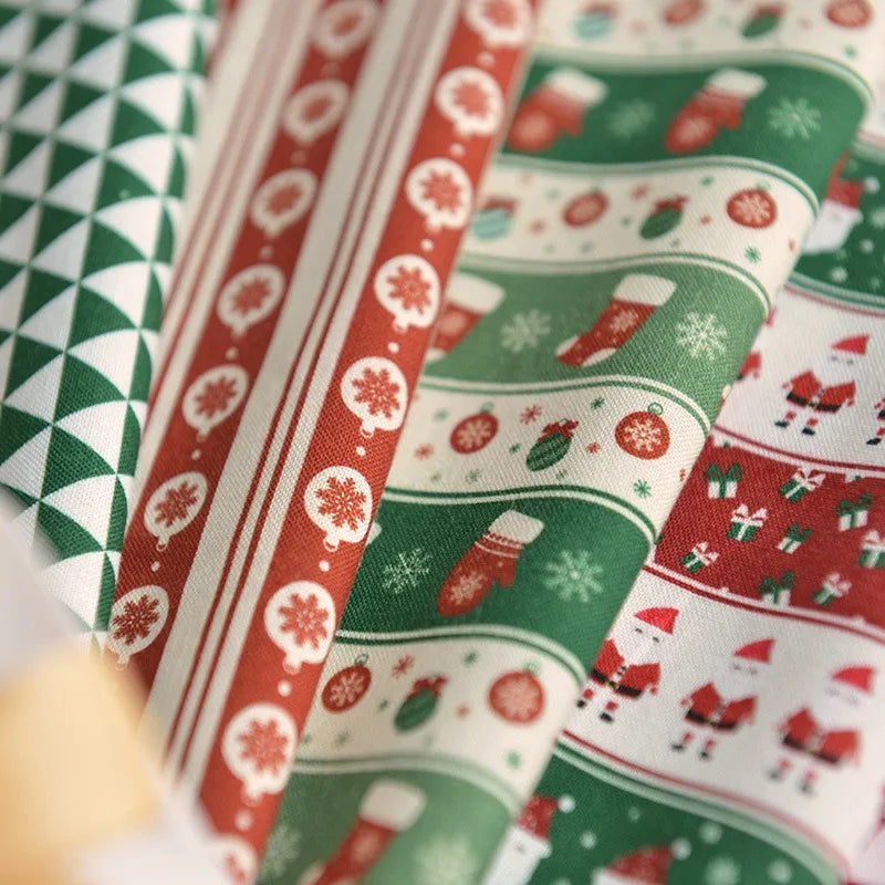 Pure Cotton Digital Printing Christmas Flower 60SManual DIY Decorate Fabric Pillow Clothes Christmas Theme Autumn and Winter New