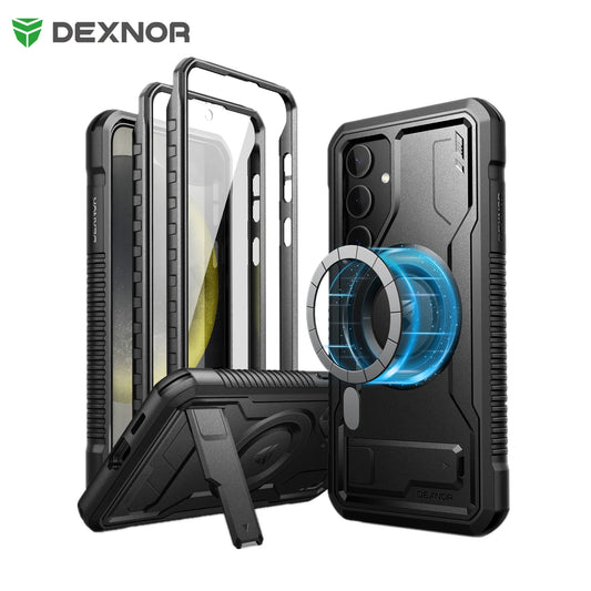 Magnetic Case For Samsung Galaxy S24 holder For MagSafe Shockproof Rugged Bumper Cover Protective With Built in Screen Protector