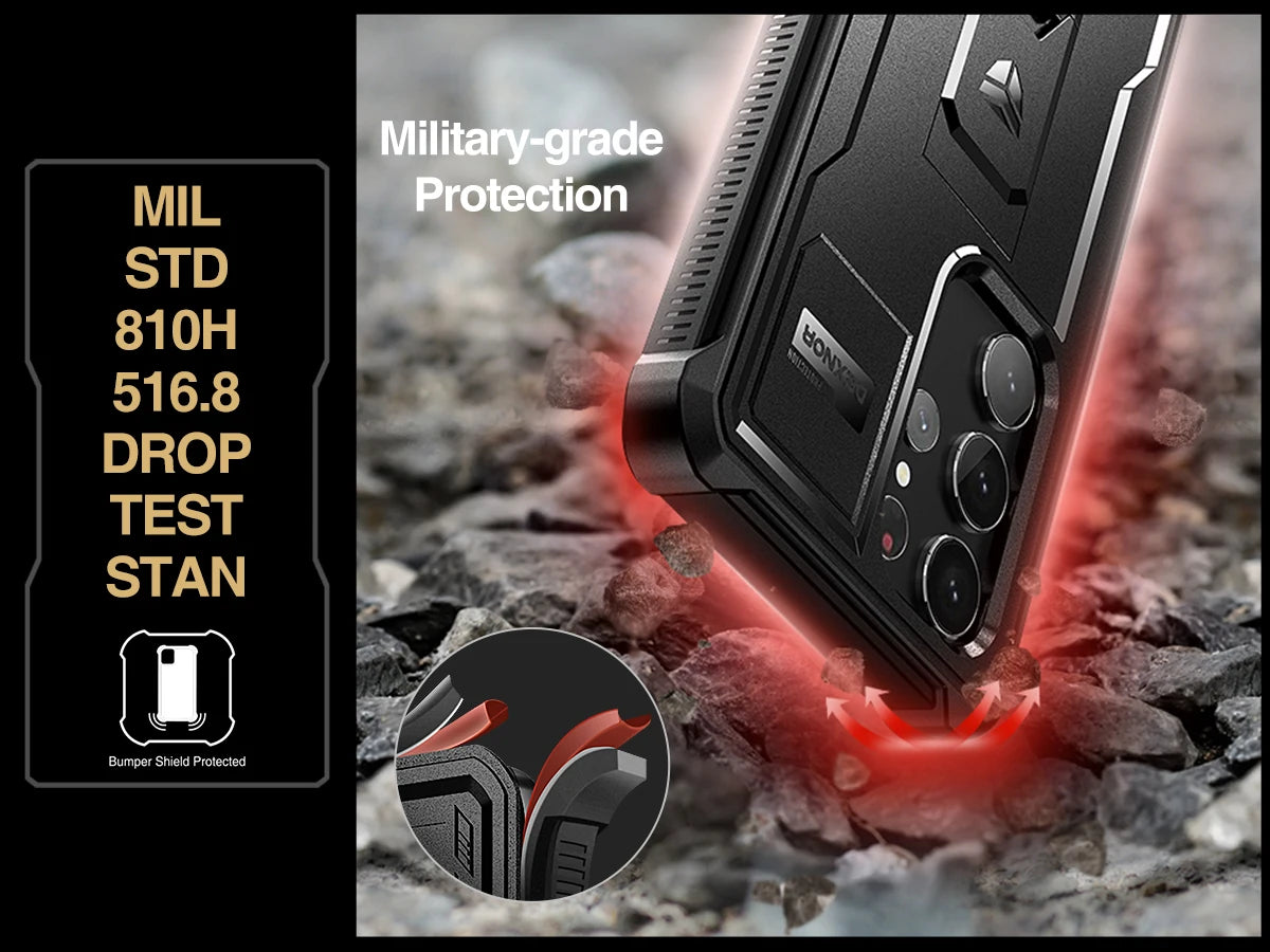 Full Body Heavy Duty Military Grade Protection Built-in Screen Protector and Kickstand for Samsung Galaxy S23 Ultra Case6.8 inch