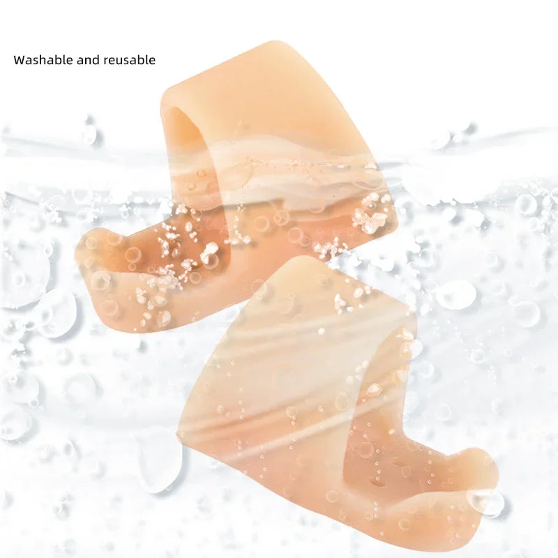 2Pcs Toe Straightener Thumb Valgus Protector Silicone Gel Foot Fingers Toe Separator Bunion Adjuster Feet Pads Relief Foot Pain