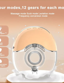 Wearable Breast Milk Pump Silicone LCD Display Hands-free Electric Breast Pump Portable and Comfortable for Novice Mothers