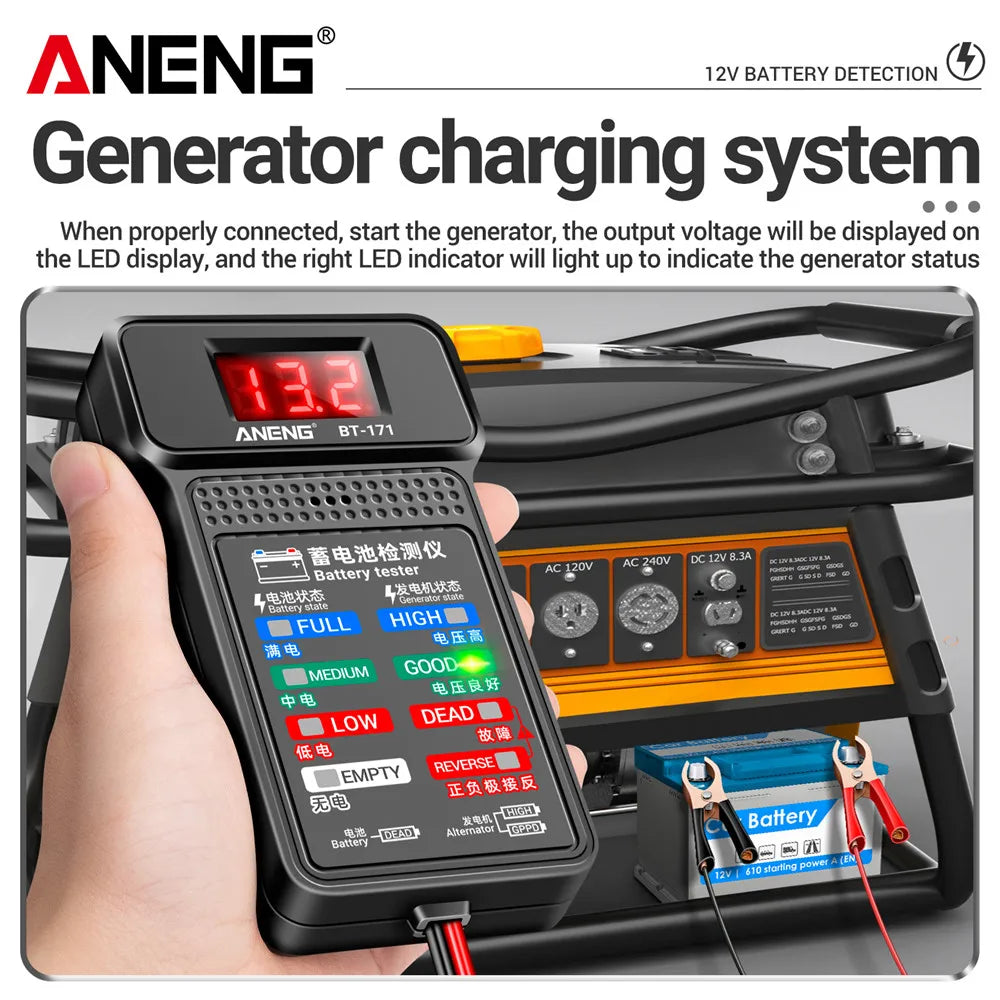 Multifunctional Battery Testers 12V Auto Repair Industry Detection with LED Reverse Display Screen Electrician Tool