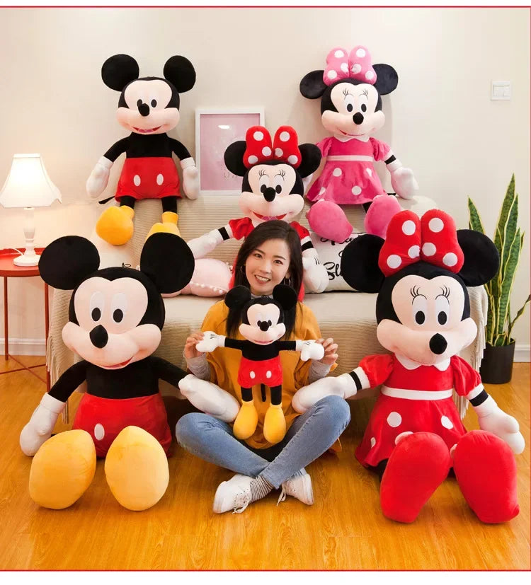 Disney 35/50cm Mickey Mouse Plush Toys Kawaii Anime Mickey Minnie Stuffed Plushies Models Decoration Doll for  Birthday Gift