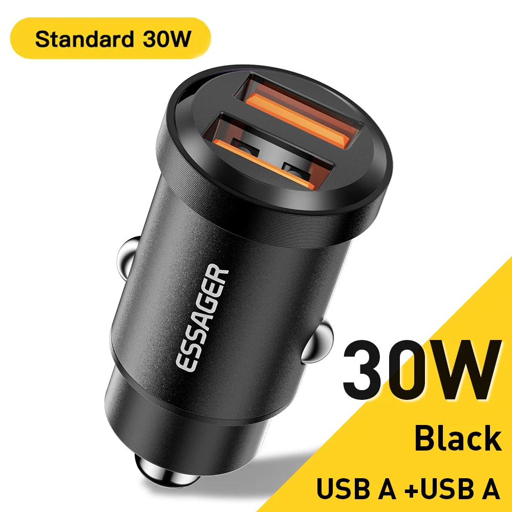 30W / 45W USB-C + USB-A Fast Car Charger (PD + QC 4.0)