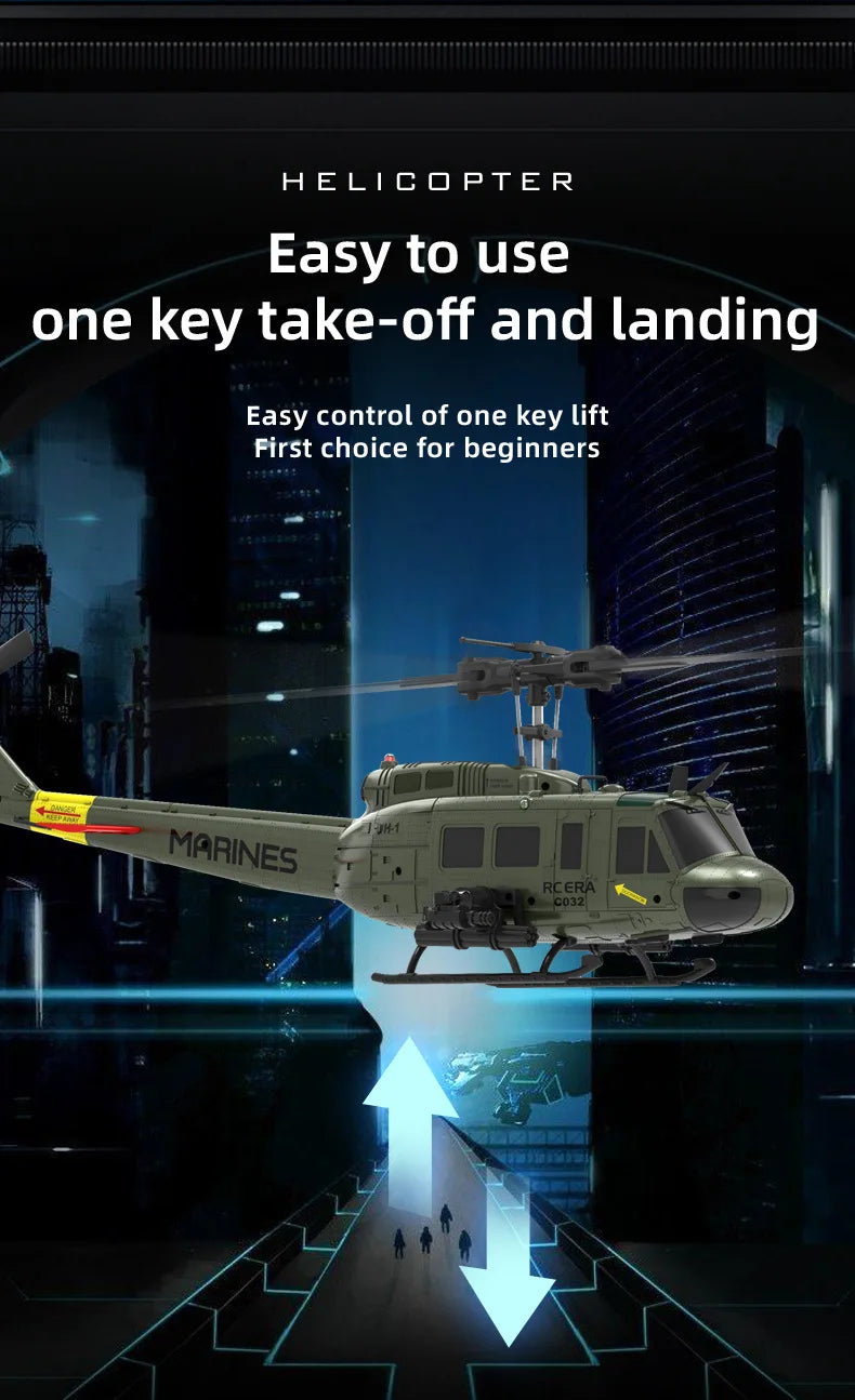 Uh-1 Huey Simulation 3d Six Way Aileron Free Reverse Flying Stunt Helicopter Electric Remote-Controlled Aircraft Model Toy