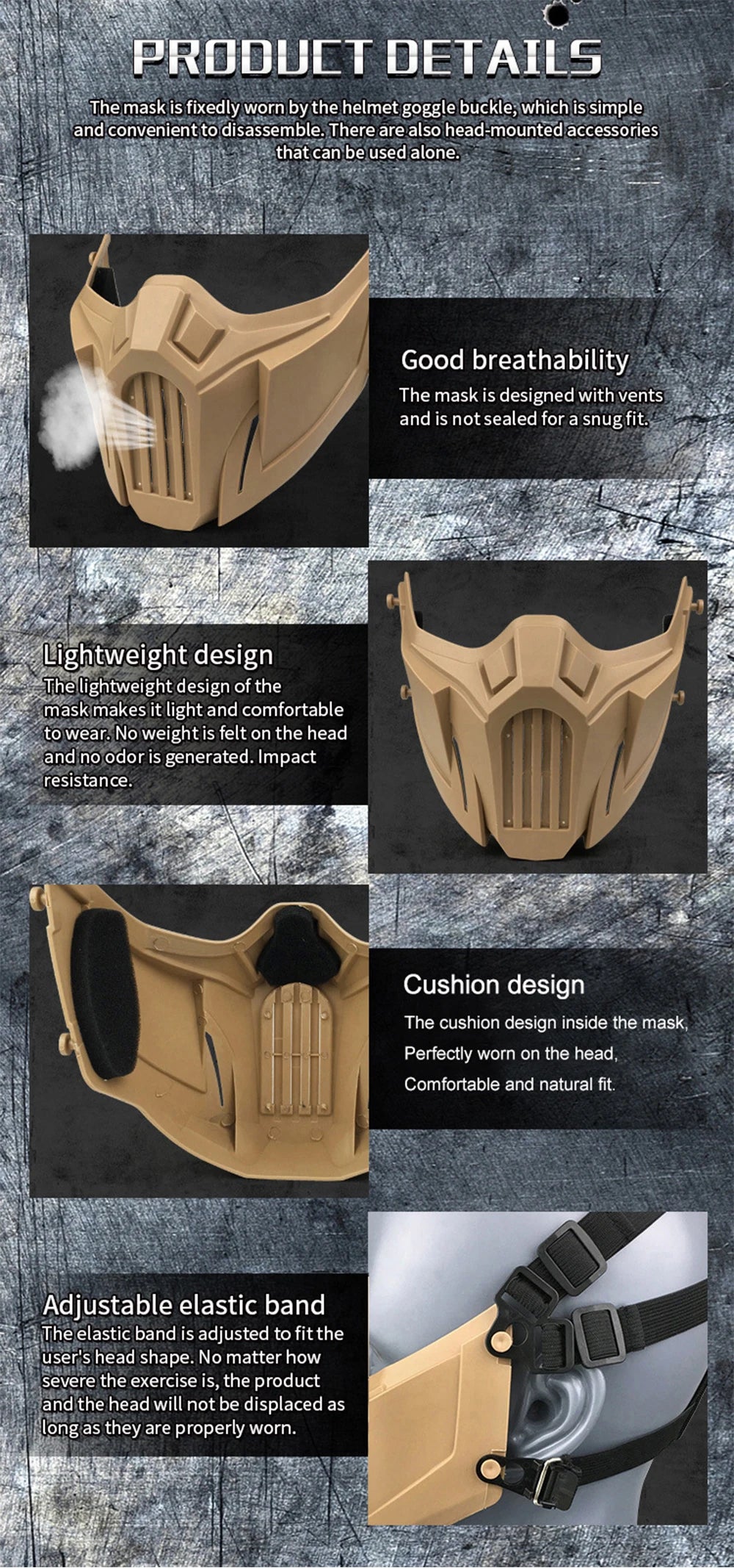 Tactical Airsoft Mask Outdoor Paintball Half Face Iron Warrior Protective Mask Shooting Protection Mouth Mask Hunting Equipment