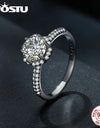 1.0CT D Color VVS1 Moissanite Wedding Ring For Women Diamond Cut 925 Sterling Silver Flower Rings
