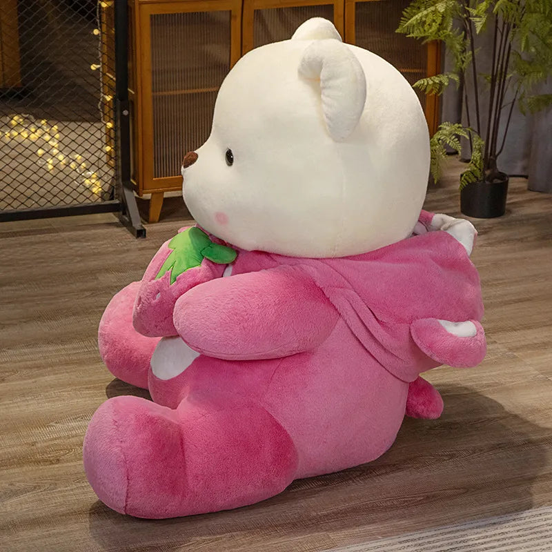 Pink Teddy Bear Plush Stuffed Animal with Cloth