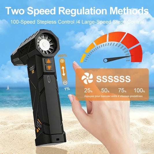 1000000 RPM Turbo Jet Air Blower USB Rechargeable With LED Light Power Bank