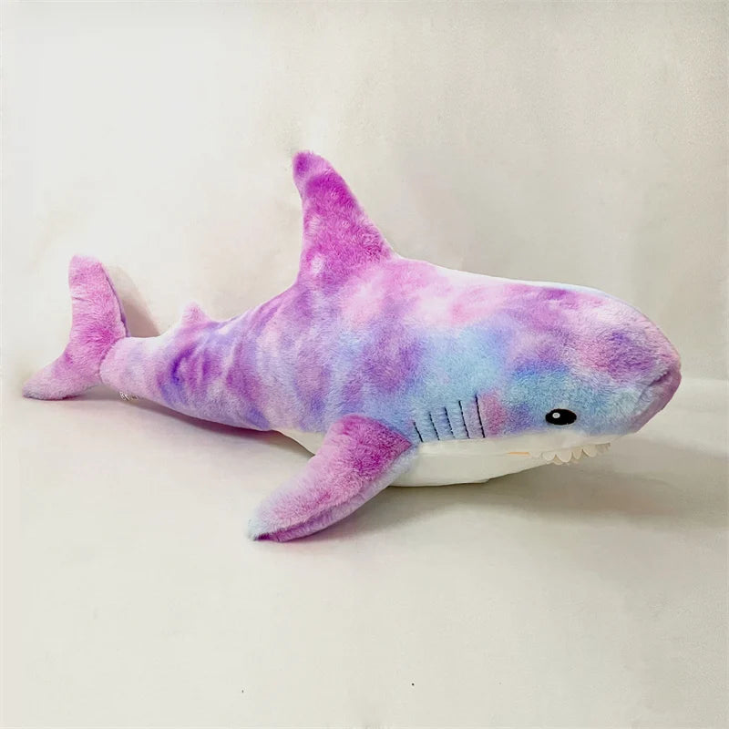 Colorful Shark Plush Stuffed Animal Soft Fish Pillow