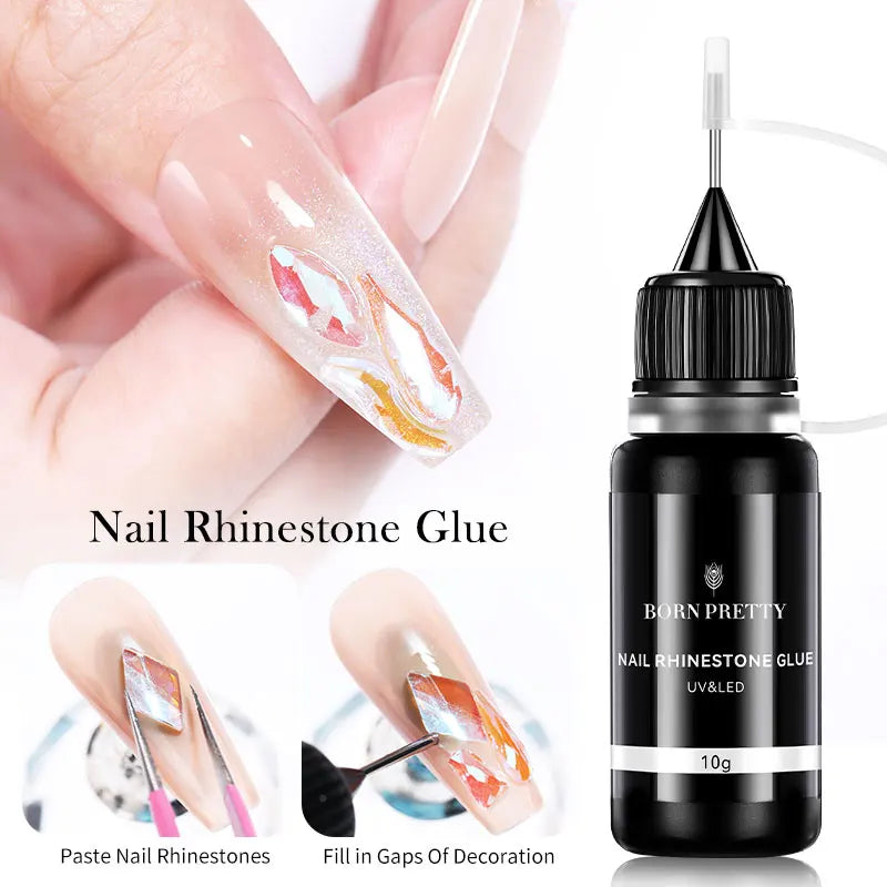10g Nail Rhinestone Adhesive Glue For Stick The Drill Transparent Nail Glue Soak Off UV LED Nail Art Gel Varnish