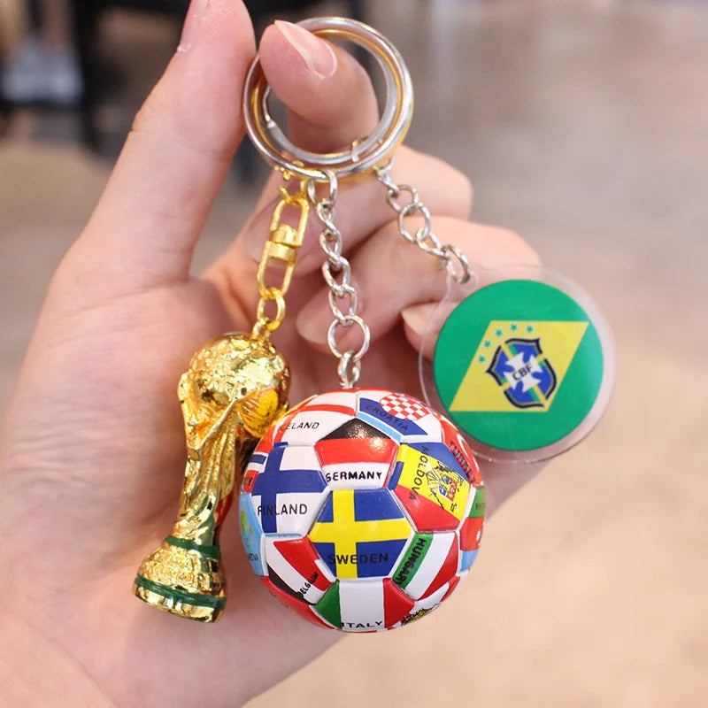 2026 Football Trophy Car Keychain Soccer Fan Bag Charm Souvenir