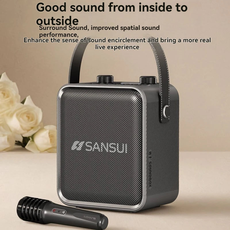 Outdoor Bluetooth speaker SANSUI T92 outdoor portable karaoke Bluetooth speaker with high volume square dance subwoofer speaker