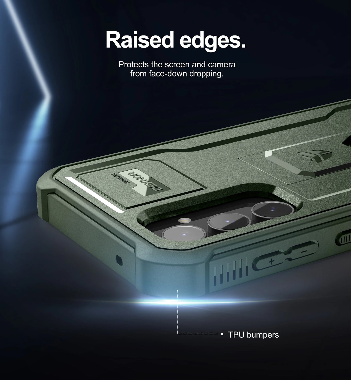 For Samsung Galaxy S23 FE 360 Full Body Bumper Military Grade Armor Shockproof Shell Case Bracket with Built in Screen Protector