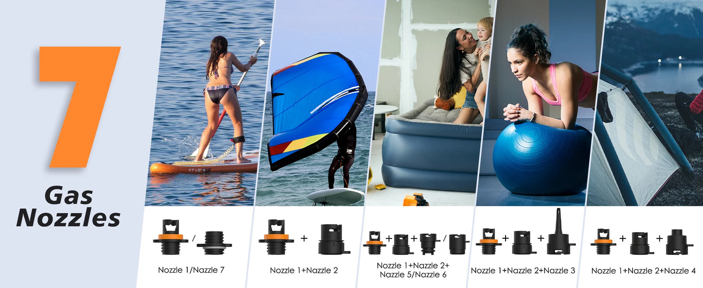 Electric 5200mAh 20PSI Inflatable SUP Pump 12V High Speed Dual Stage For Outdoor Paddle Board Airbed SUP Paddleboard Kayak Boat