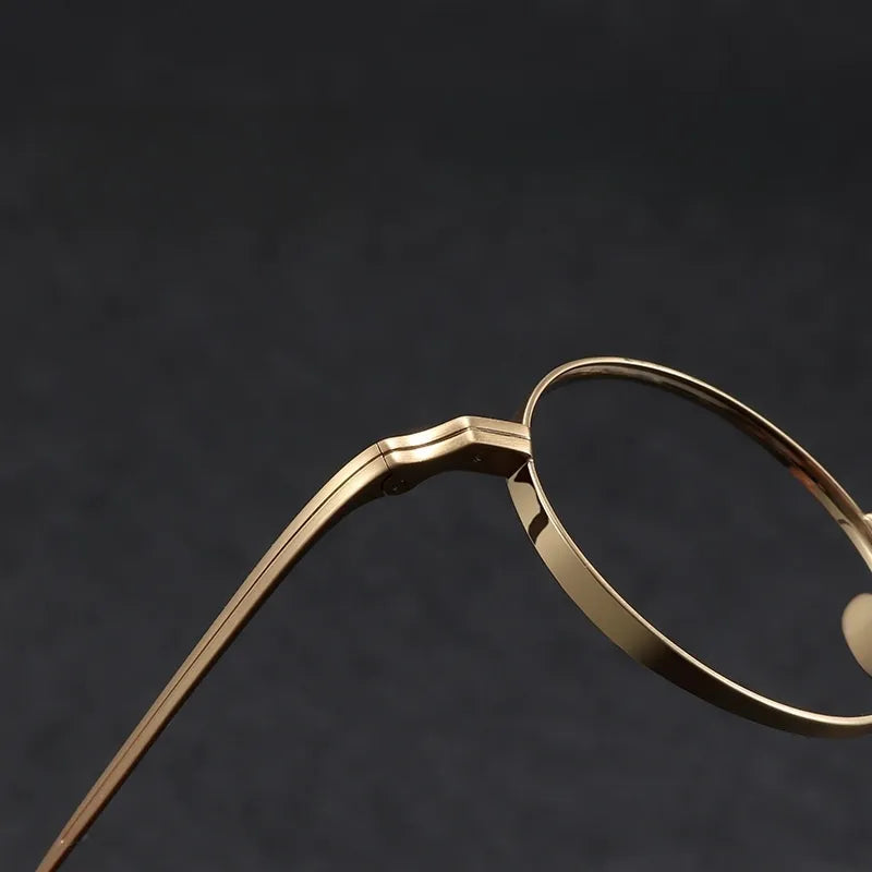 Ultra-Light Pure Titanium Wide-Rim Retro Round Eyewear Frame Myopia Prescription Eyeglasses Frame Men And Women 10518