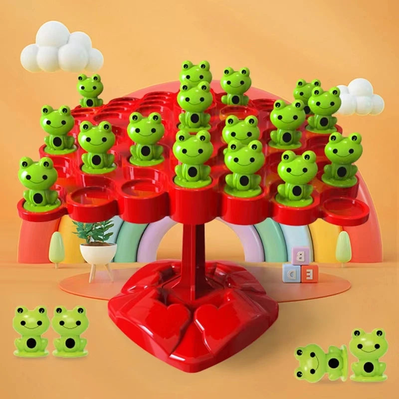 Math Toy Frog Balance Tree DIY Educational Leisure Tabletop Shape Animal Kids Interaction Parent-child Toy Game Montessori Gift