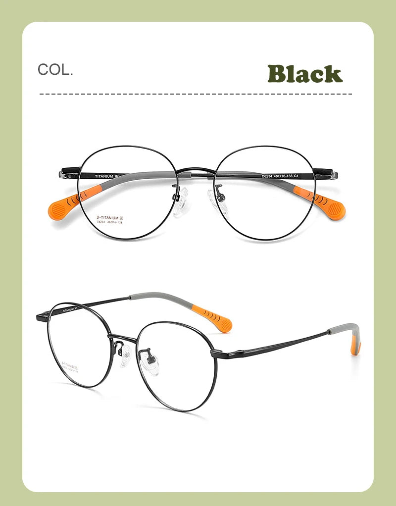 Oval Beta Titanium Eyeglasses Frame