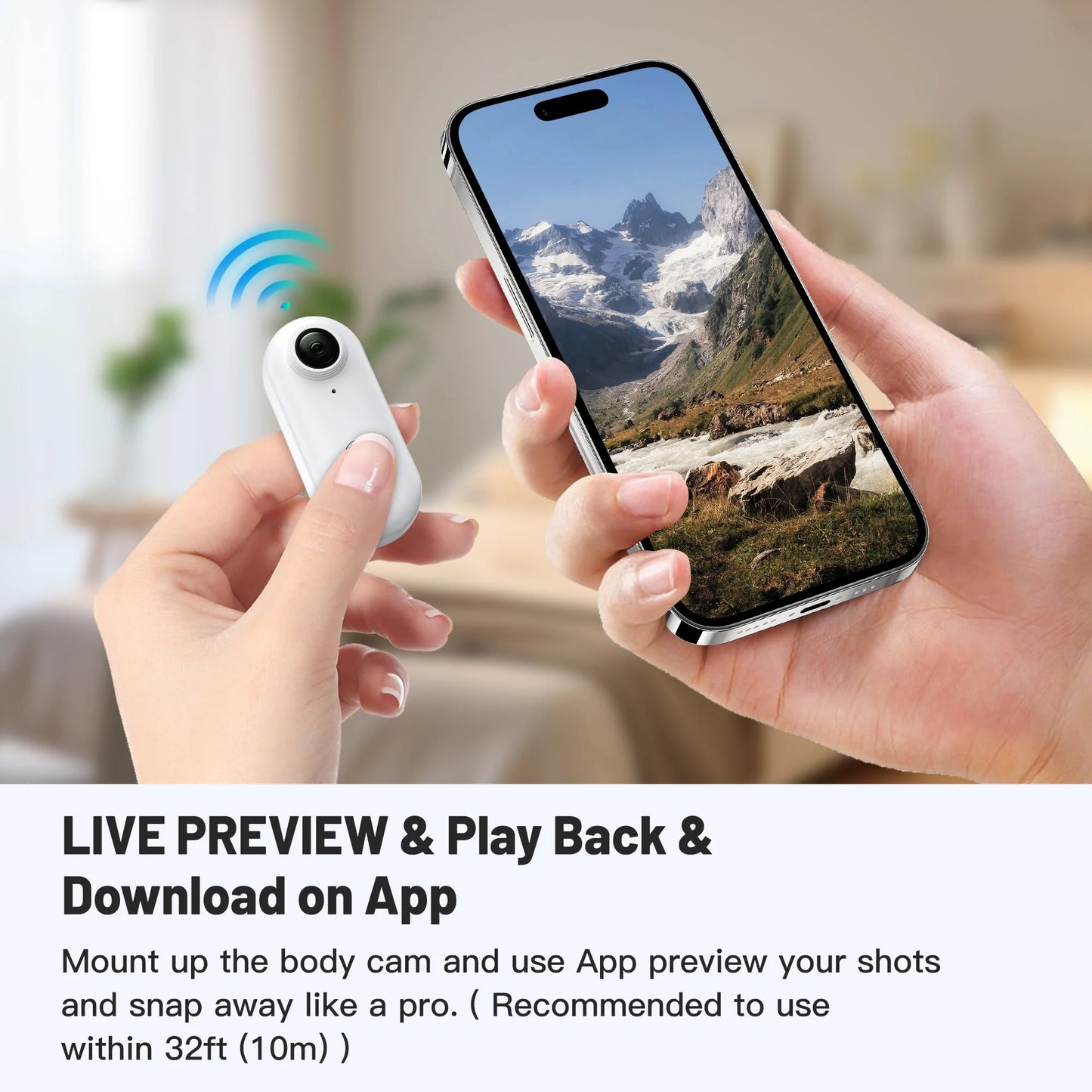 Mini 4K Action Body Camera with WiFi EIS and 30M Waterproof Housing
