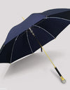 Light Luxury Automatic Umbrella with Crystal Long Handle Thickened Fabric UPF50+ Windproof Rain Gear Sunshade