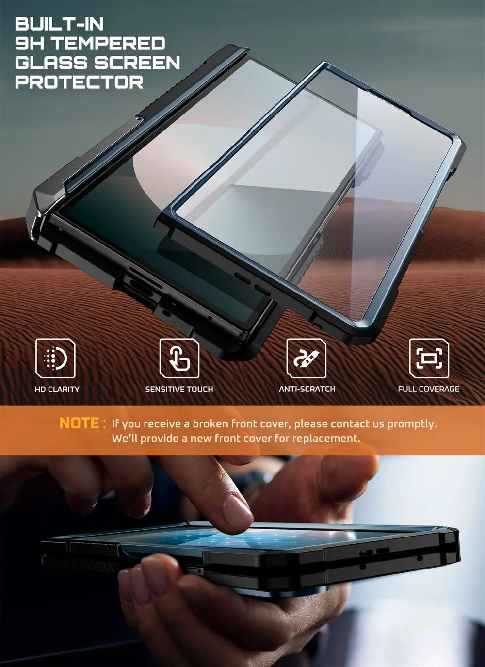 For Samsung Galaxy Z Fold 7 Case UB Grip Anti-Scratch Heavy Duty Rugged  Phone Case with Screen Protector