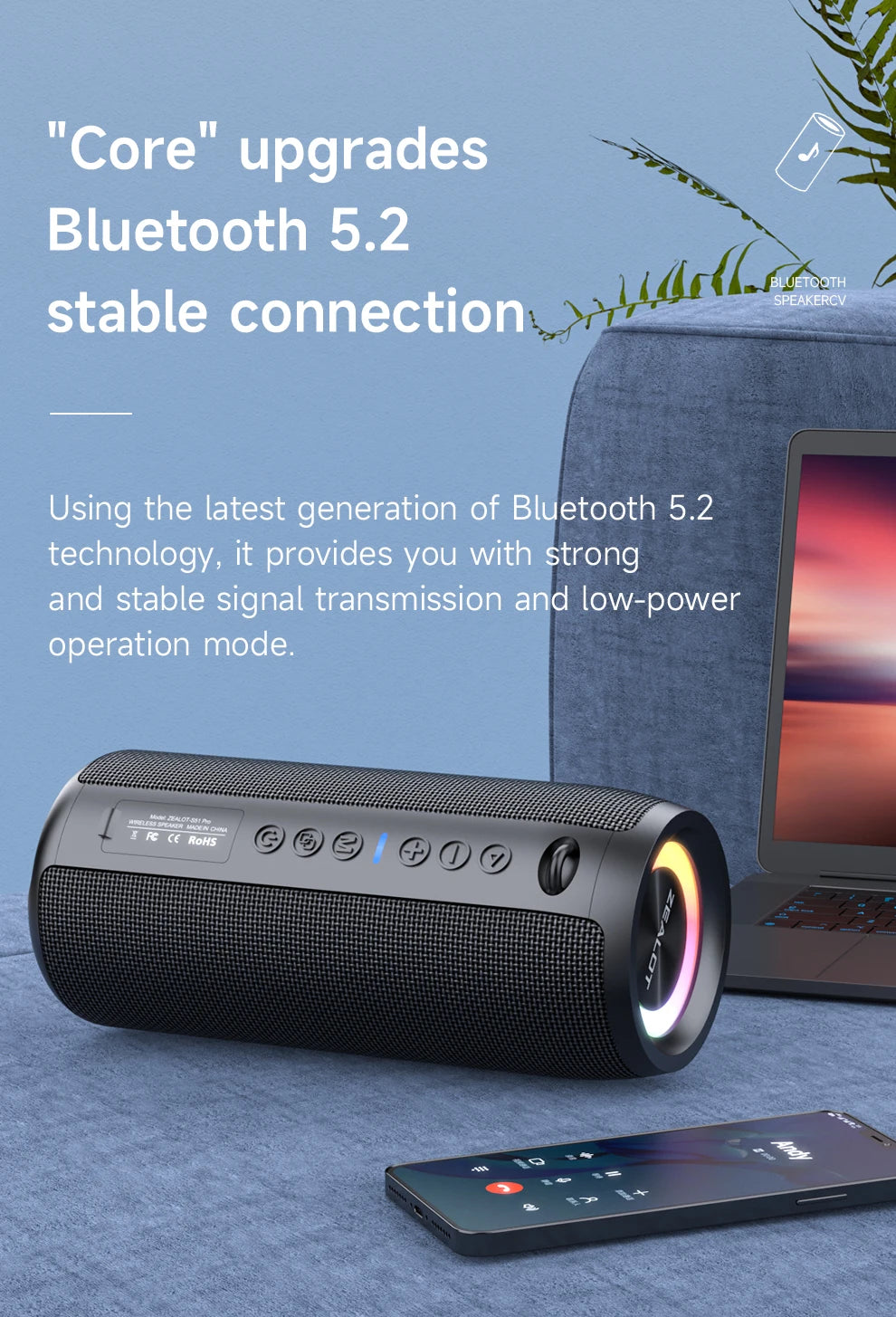 40W High-power Bluetooth Speaker 3D Stereo Bass Bluetooth Speaker Portable IPX5 Waterproof Suitable TWS Boom Box