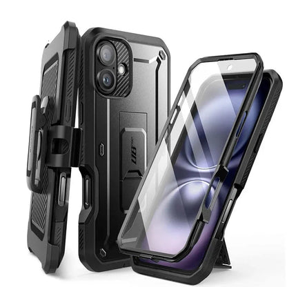 For iPhone 16 Case 6.1" (2024) UB Pro Full-Body Heavy Duty Rugged Phone Case with Built-in Screen Protector