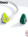 100% 925 Sterling Silver Chocolate Cake Charm Biscuit Candy Bead Enamel Pendant
