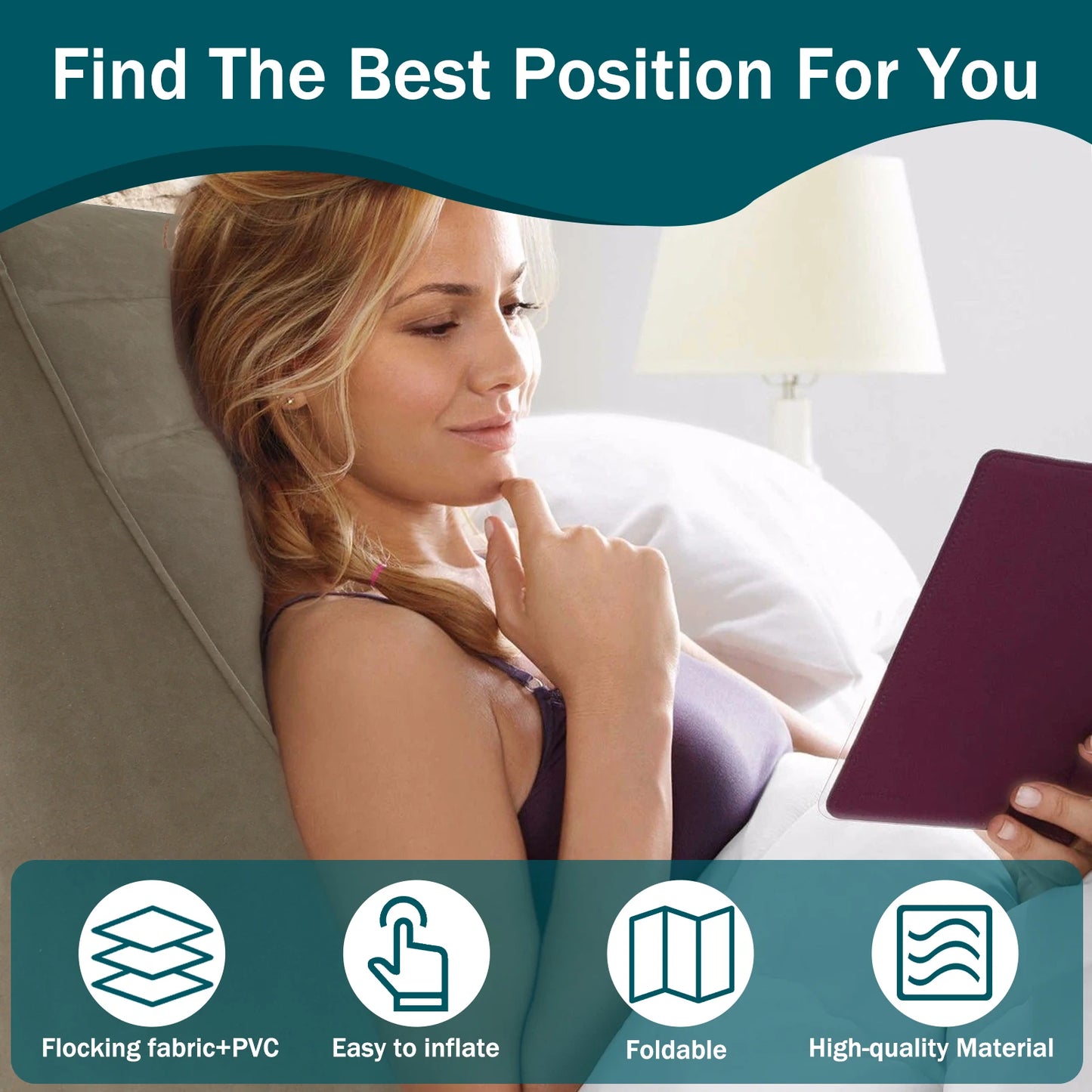 Inflatable Pillow Lightweight Travel Wedge Pillow Bed Multifunctional Support Pillow Cushion Ergonomic Camping Rest Game Cushion