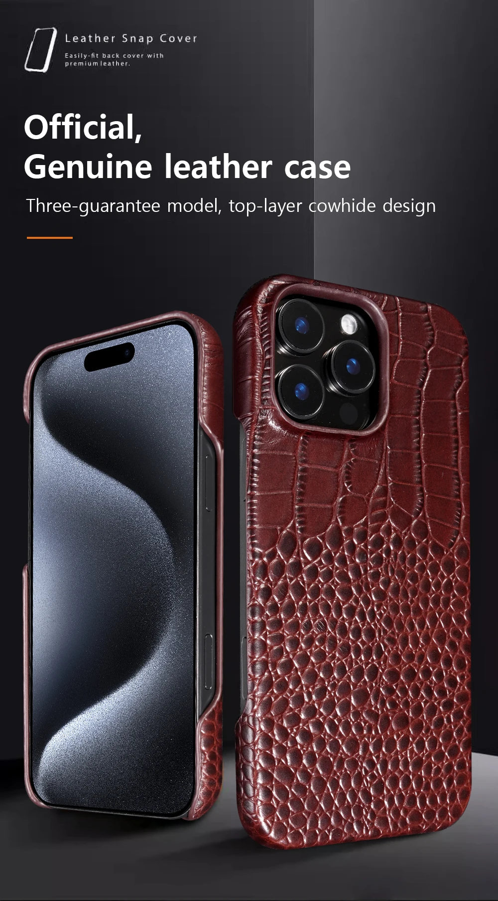 for Magsafe Case for iPhone 15 16 Pro Max Promax 16Pro 15Pro Natural Cowhide Leather  Protector Luxury Phone Back Cover