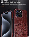 for Magsafe Case for iPhone 15 16 Pro Max Promax 16Pro 15Pro Natural Cowhide Leather Magnetic Protector Luxury Phone Back Cover