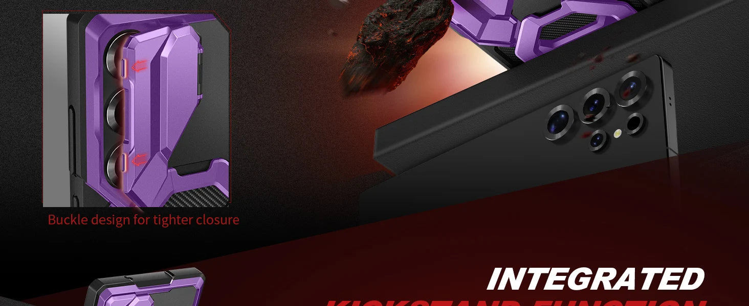 Case for Samsung Galaxy S25 Ultra with Privacy Screen Protector, MagSafe-Compatible Ring Stand, and Rugged Slim Design