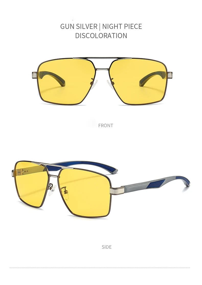 Photochromic Polarized Night Vision Driving Sunglasses UV400 Yellow Lens Goggles for Men Women